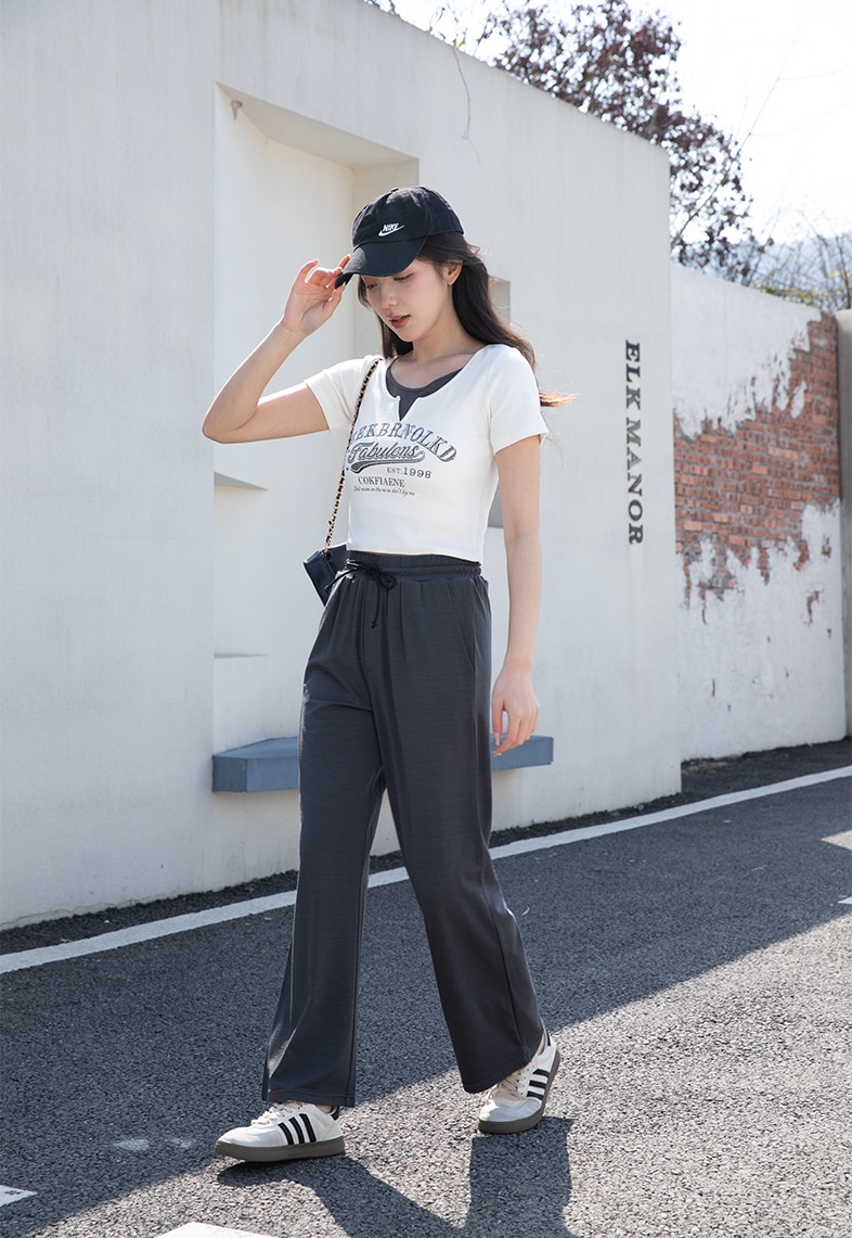 Women's Wide Leg Breathable Merino Wool Flared Pants Summer_voghion.com