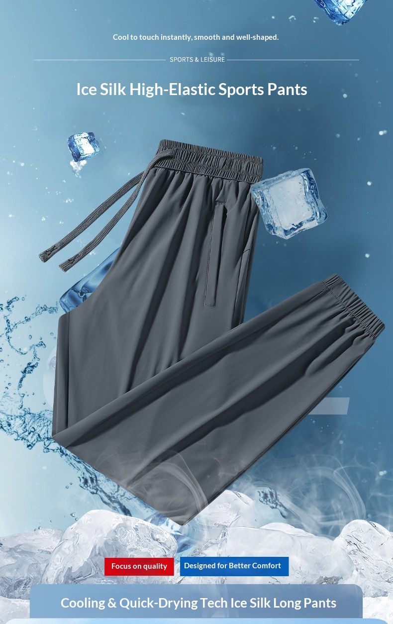 Women's Ice Silk Pants Waterproof Stain Resistant Couple Style_voghion.com