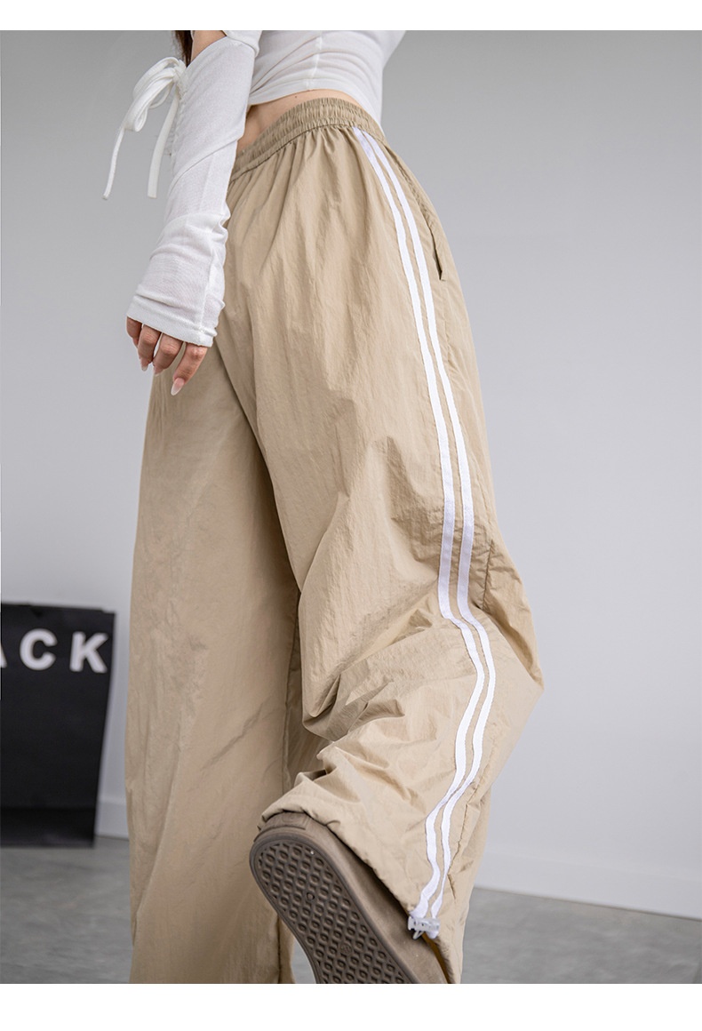 Women's Wide-leg Ice Silk Cargo Pants Casual Quick-dry Sports Trousers_voghion.com