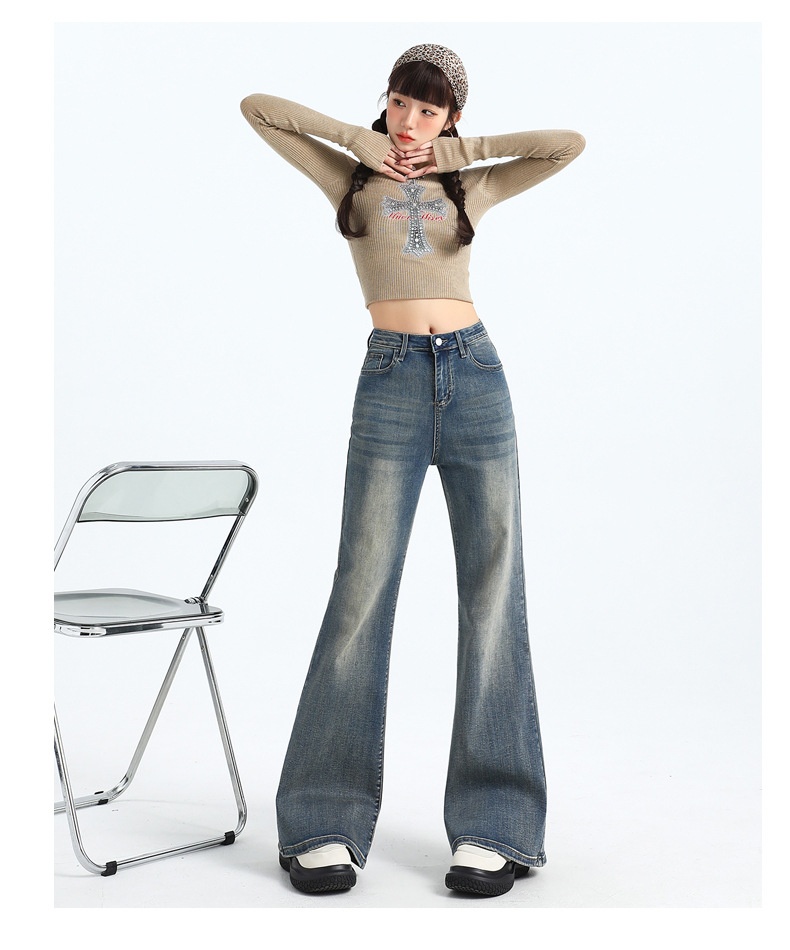 Damen Schlaghose Mit Hoher Taille Bootcut Jeans Für Den Herbst_voghion.com