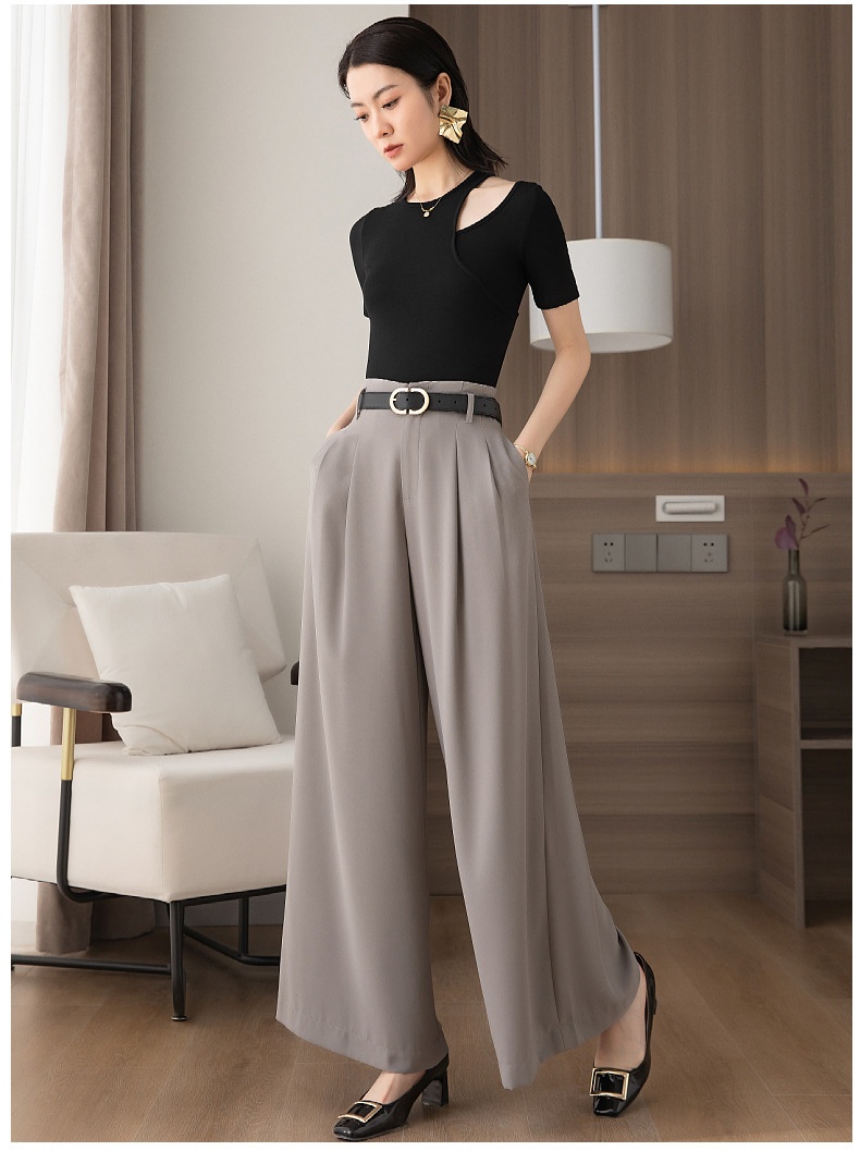 Women's Wide Leg Trousers For Smart Casual Office Commuting_voghion.com