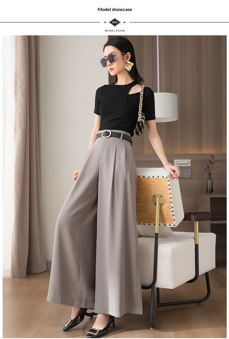 Women's Wide Leg Trousers For Smart Casual Office Commuting_voghion.com