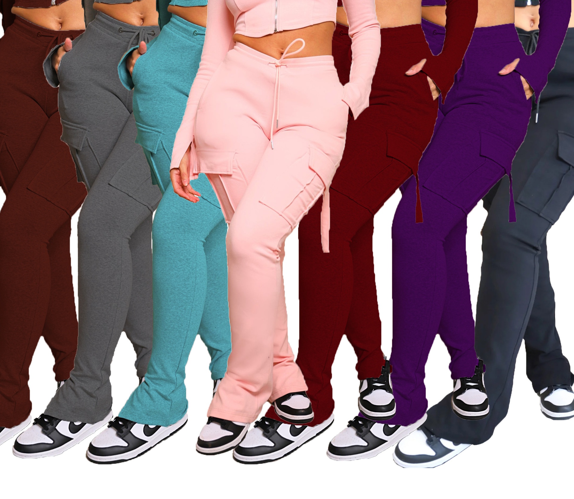 Fashionable Women's Workwear Capris With Drawstring And Slit Leg_voghion.com