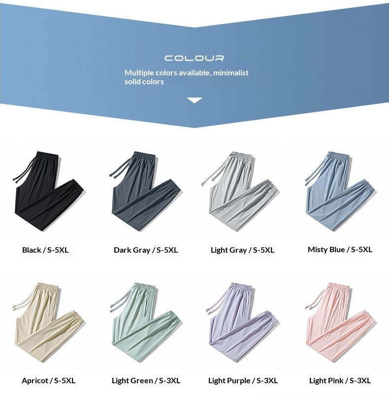Women's Ice Silk Pants Waterproof Stain Resistant Couple Style_voghion.com