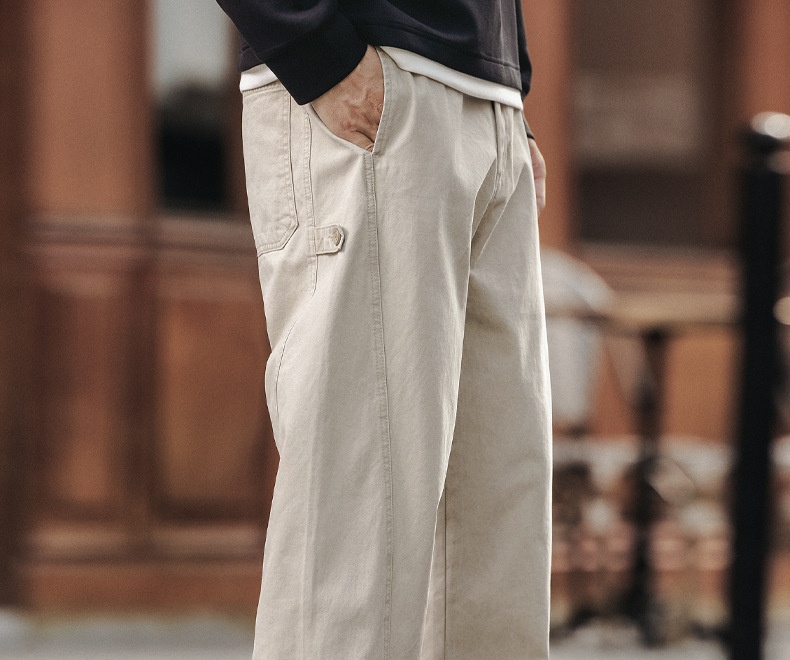 Herren Freizeithose Im Amerikanischen Retro-stil Weites Bein_voghion.com