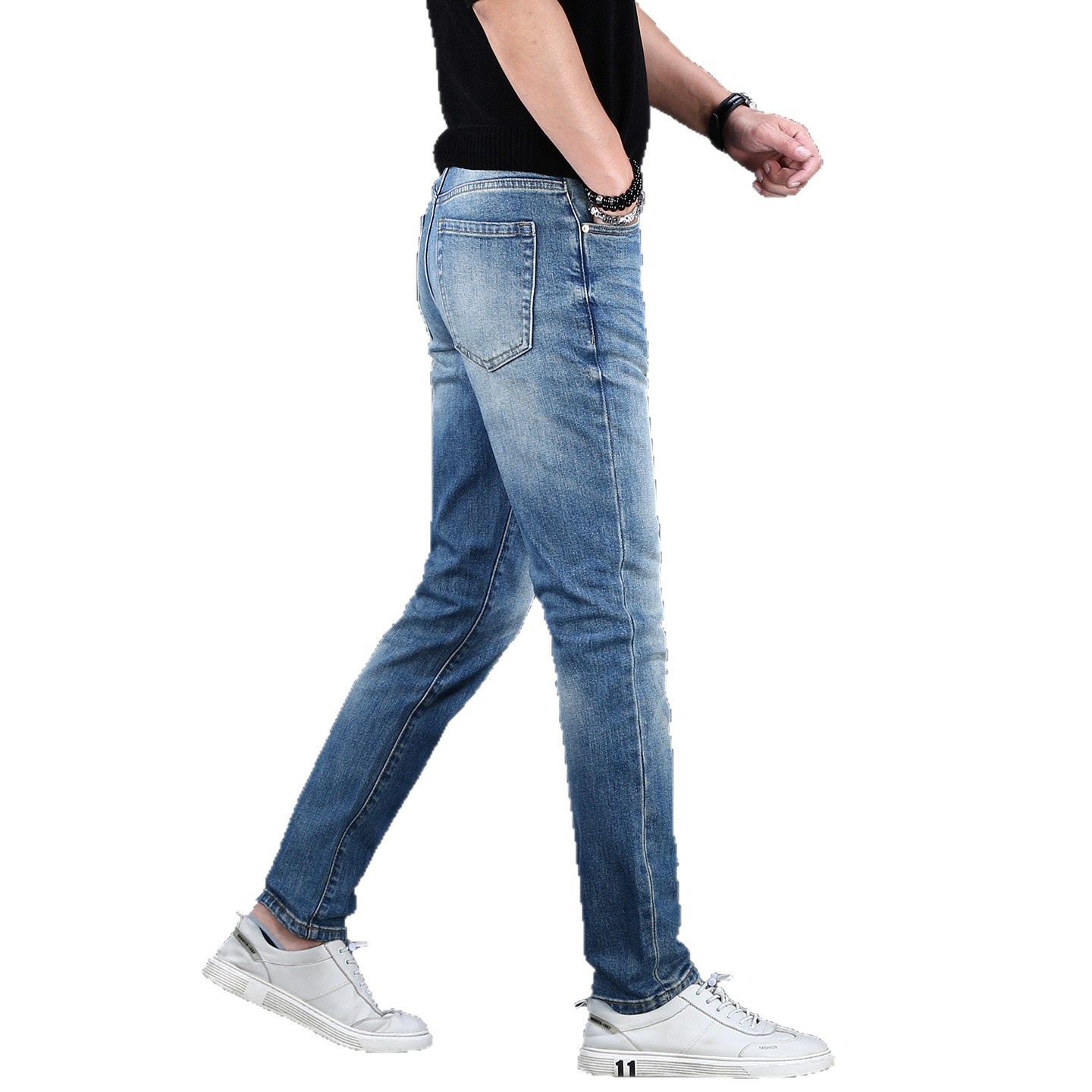 Jeans da uomo 2025, nuovi, di alta gamma, leggeri, di tendenza, autunno/inverno, vestibilità slim, elasticizzati, in denim blu._voghion.com