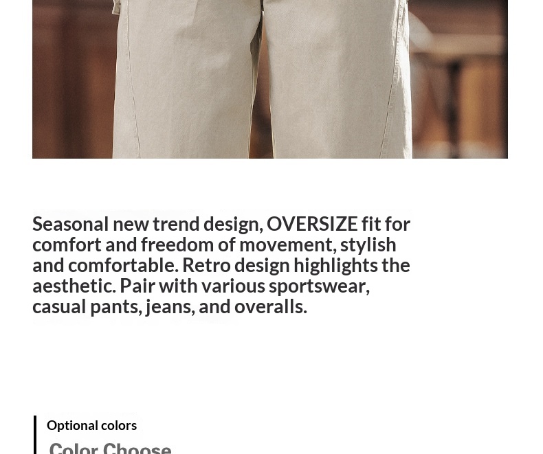 Herren Freizeithose Im Amerikanischen Retro-stil Weites Bein_voghion.com