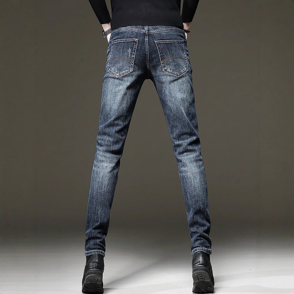 Hochwertige blaue Jeans für Herren, trendige Slim-Fit-Skinny-Jeans für Herbst und Winter 2026, modische Stretch-Jeans_voghion.com
