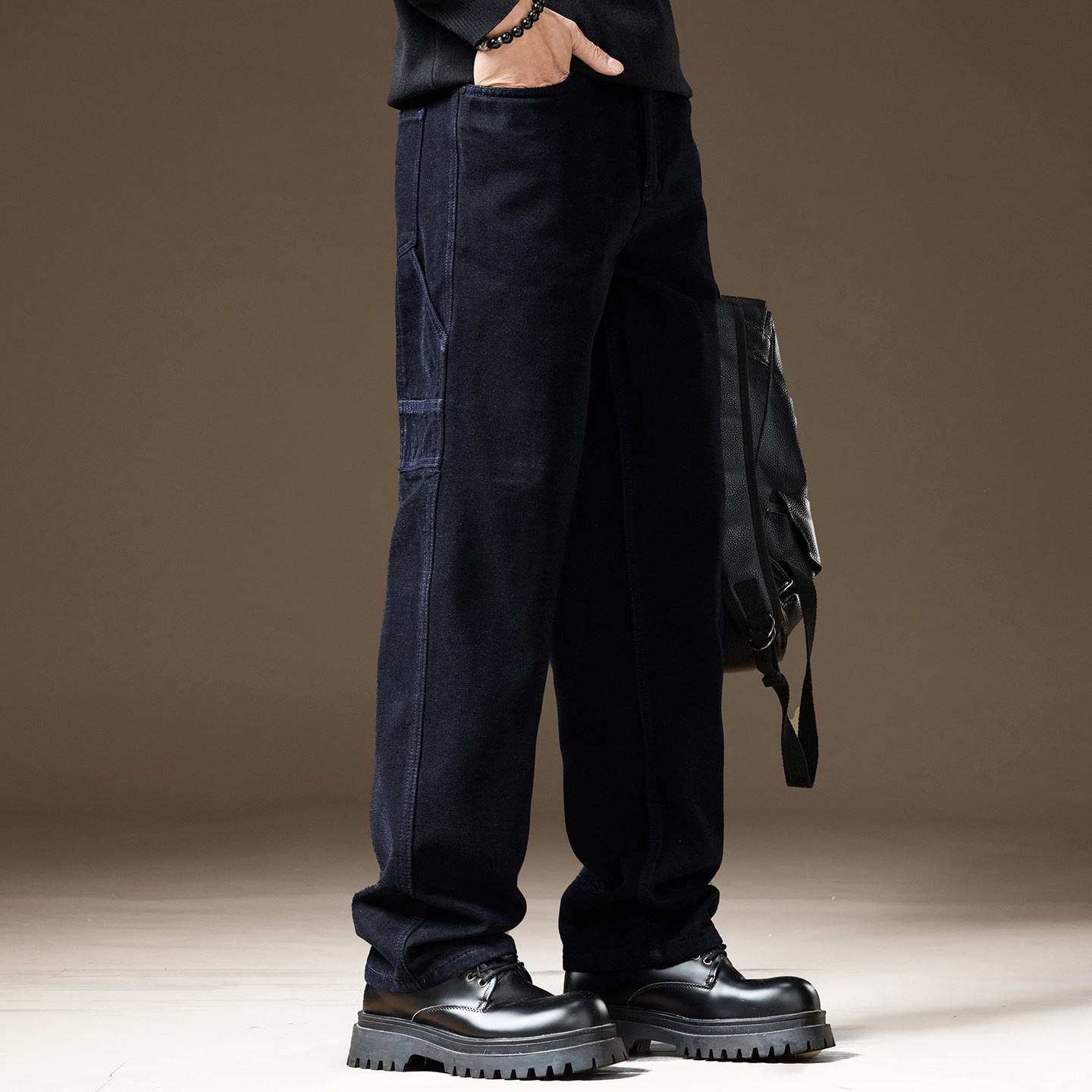 Jeans da uomo in ciniglia dritta di alta qualità in stile americano, foderati in pile invernale e più spessi, marca di tendenza, vestibilità ampia e casual_voghion.com