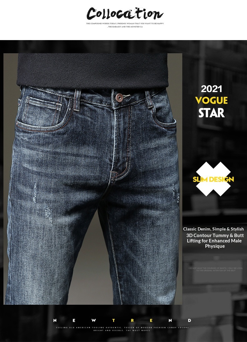 Hochwertige Herren Jeans Slim Fit Elastisch Modisch Herbst Winter_voghion.com
