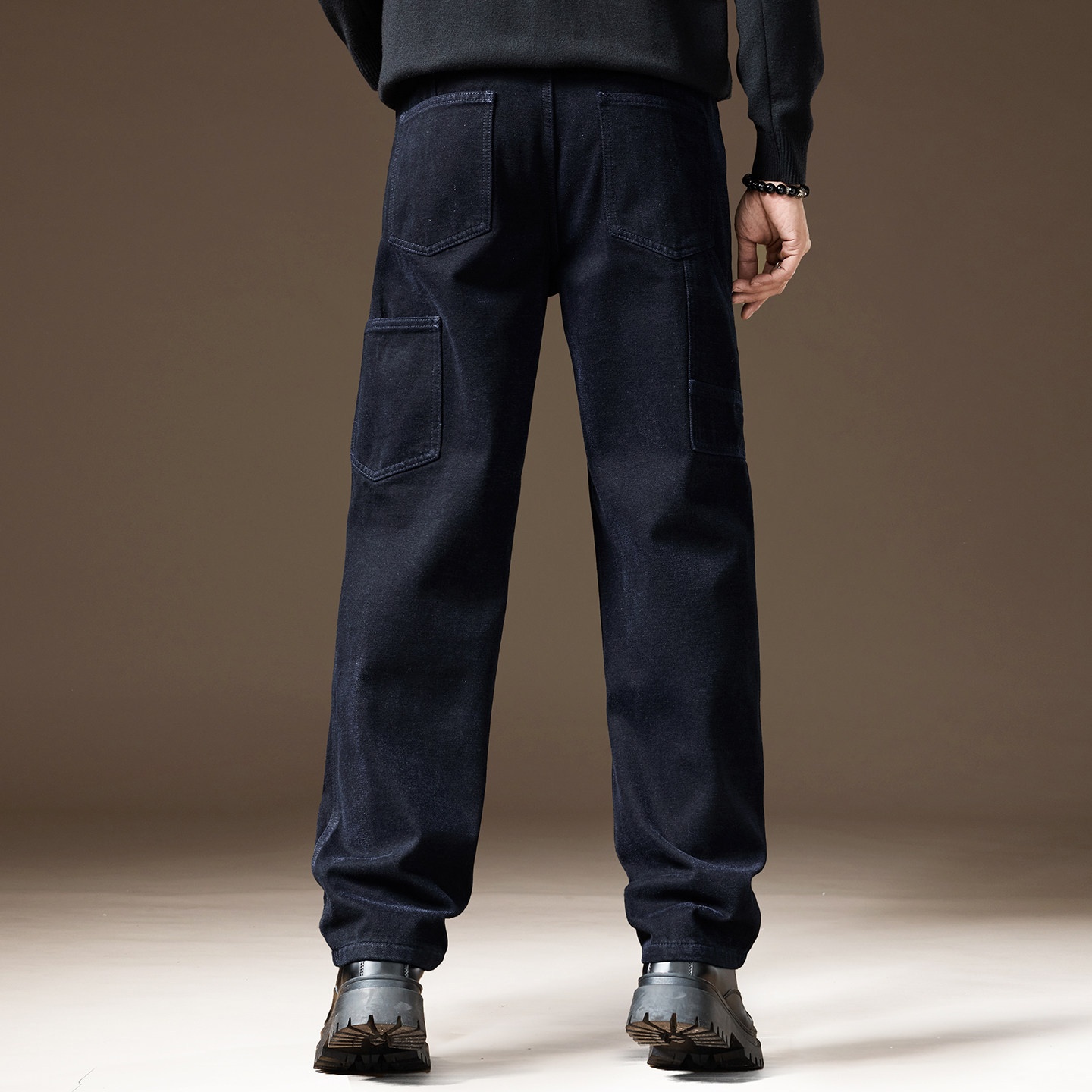 Jeans da uomo in ciniglia dritta di alta qualità in stile americano, foderati in pile invernale e più spessi, marca di tendenza, vestibilità ampia e casual_voghion.com