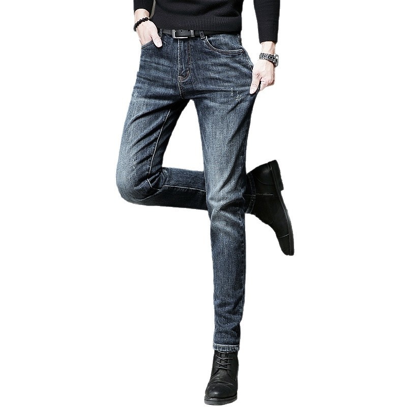 Hochwertige blaue Jeans für Herren, trendige Slim-Fit-Skinny-Jeans für Herbst und Winter 2026, modische Stretch-Jeans_voghion.com