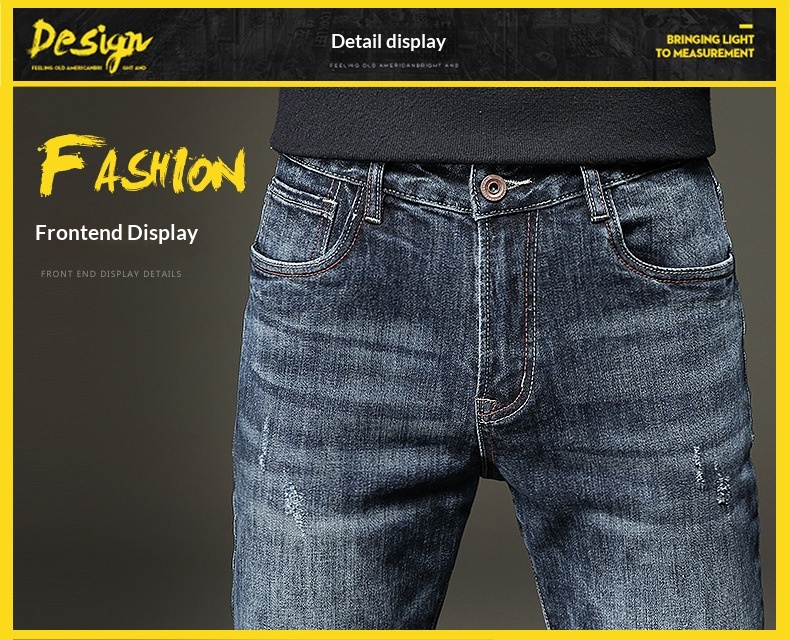 Hochwertige Herren Jeans Slim Fit Elastisch Modisch Herbst Winter_voghion.com