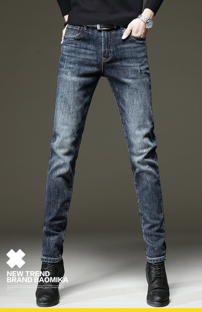 Hochwertige Herren Jeans Slim Fit Elastisch Modisch Herbst Winter_voghion.com