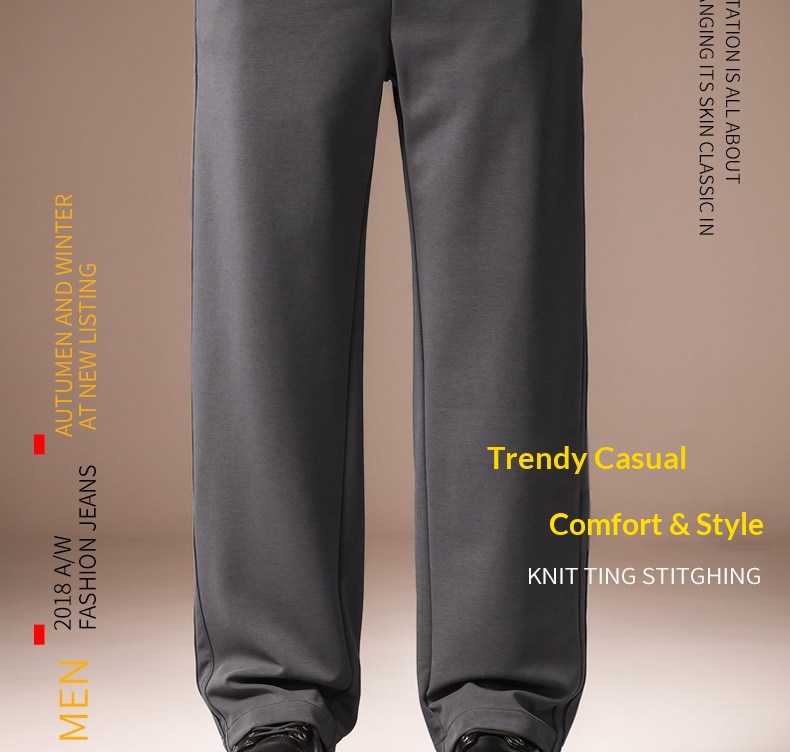 Herren American Retro Eisseide Freizeithose Weit Geschnitten Gestreift_voghion.com