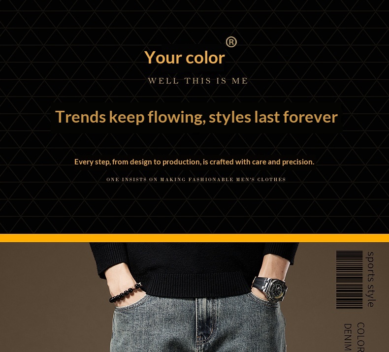 Herr vintage stentvättade jeans med fleecefoder rak passform_voghion.com