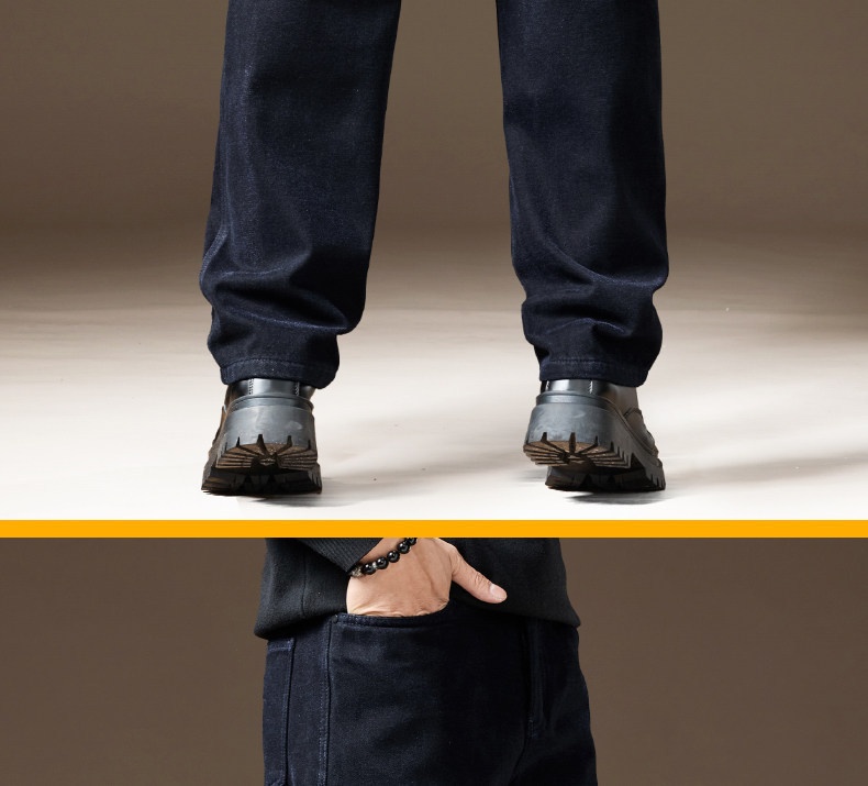 Jeans uomo taglio dritto in ciniglia foderati in pile inverno_voghion.com