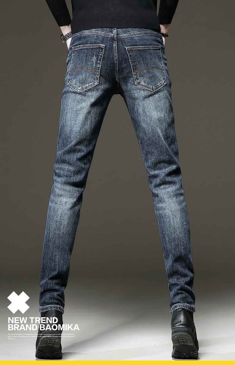 Hochwertige Herren Jeans Slim Fit Elastisch Modisch Herbst Winter_voghion.com