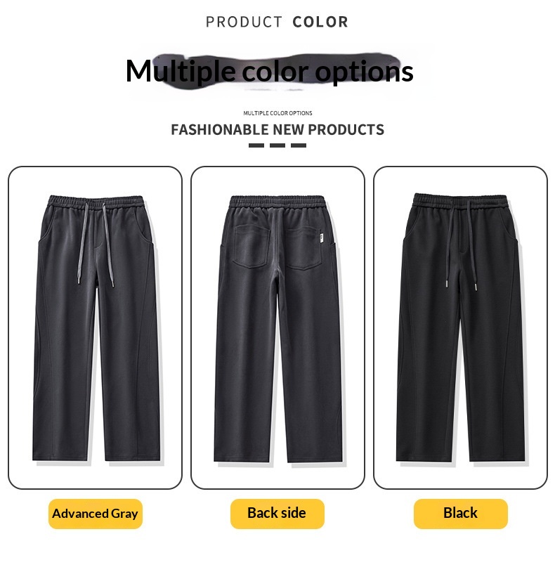 Herren Freizeithose American Retro Stil Lockere Strickhose Einfarbig_voghion.com
