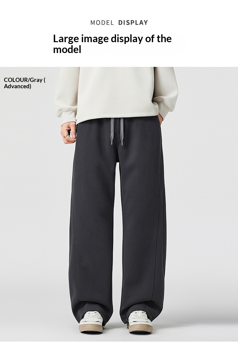Herren Freizeithose American Retro Stil Lockere Strickhose Einfarbig_voghion.com