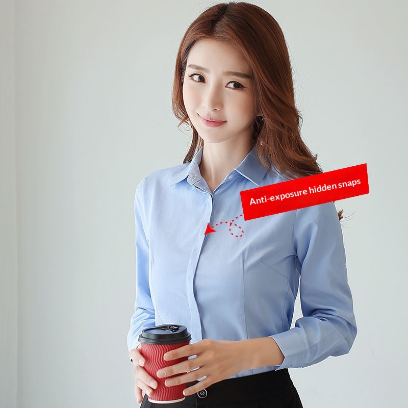 Camicia bianca da donna slim fit maniche lunghe professionale_voghion.com