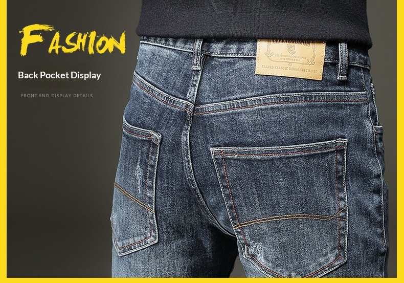 Hochwertige Herren Jeans Slim Fit Elastisch Modisch Herbst Winter_voghion.com