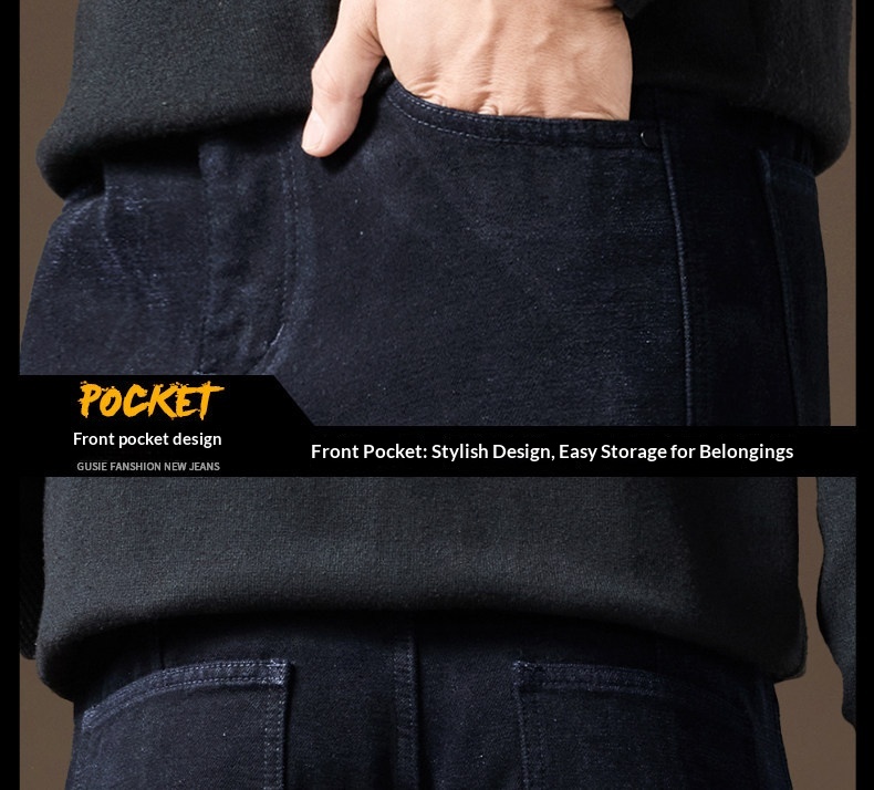 Jeans uomo taglio dritto in ciniglia foderati in pile inverno_voghion.com