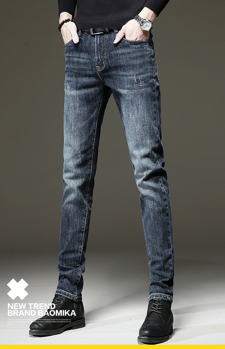 Hochwertige Herren Jeans Slim Fit Elastisch Modisch Herbst Winter_voghion.com