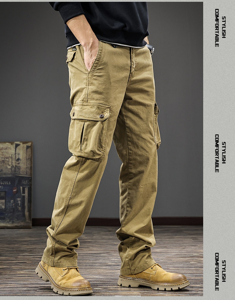 Herren Cargohose American Retro Freizeithose Für Den Herbst_voghion.com