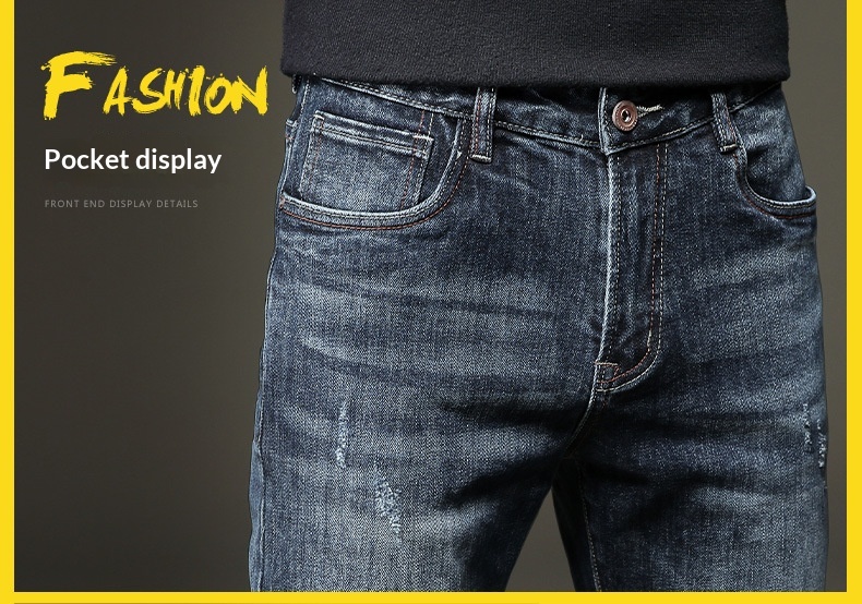 Hochwertige Herren Jeans Slim Fit Elastisch Modisch Herbst Winter_voghion.com