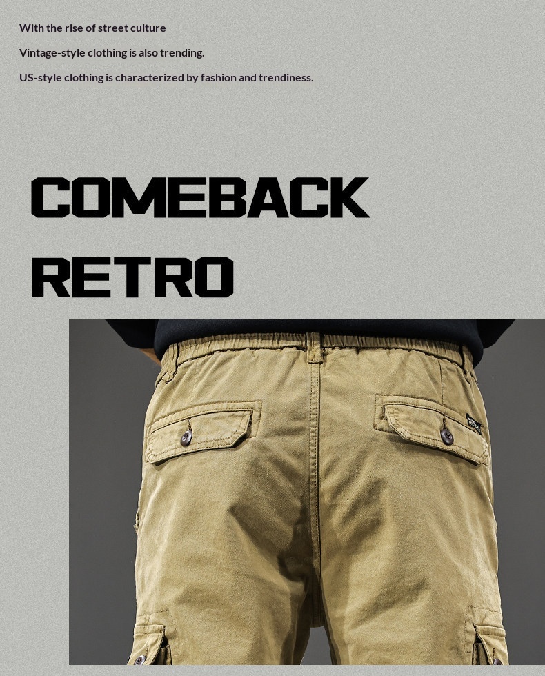 Herren Cargohose American Retro Freizeithose Für Den Herbst_voghion.com