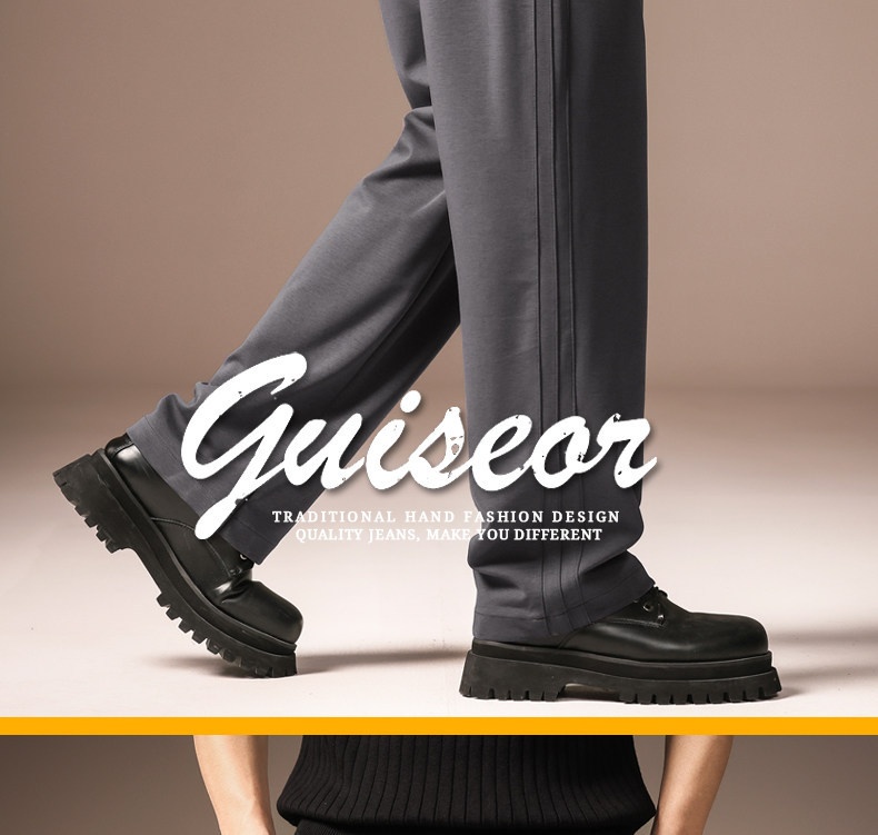 Herren American Retro Eisseide Freizeithose Weit Geschnitten Gestreift_voghion.com