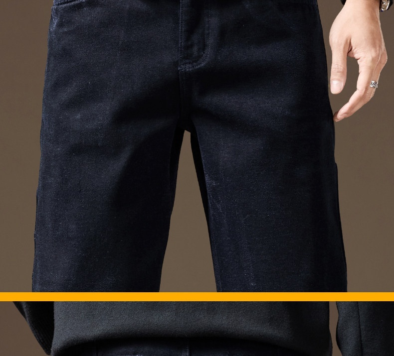 Jeans uomo taglio dritto in ciniglia foderati in pile inverno_voghion.com