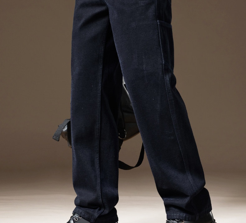 Jeans uomo taglio dritto in ciniglia foderati in pile inverno_voghion.com