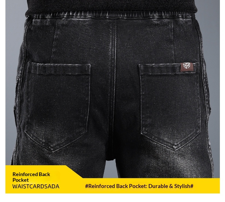 Men's Jeans Men's Slim Fit Patchwork Jogger Vintage Workwear_voghion.com