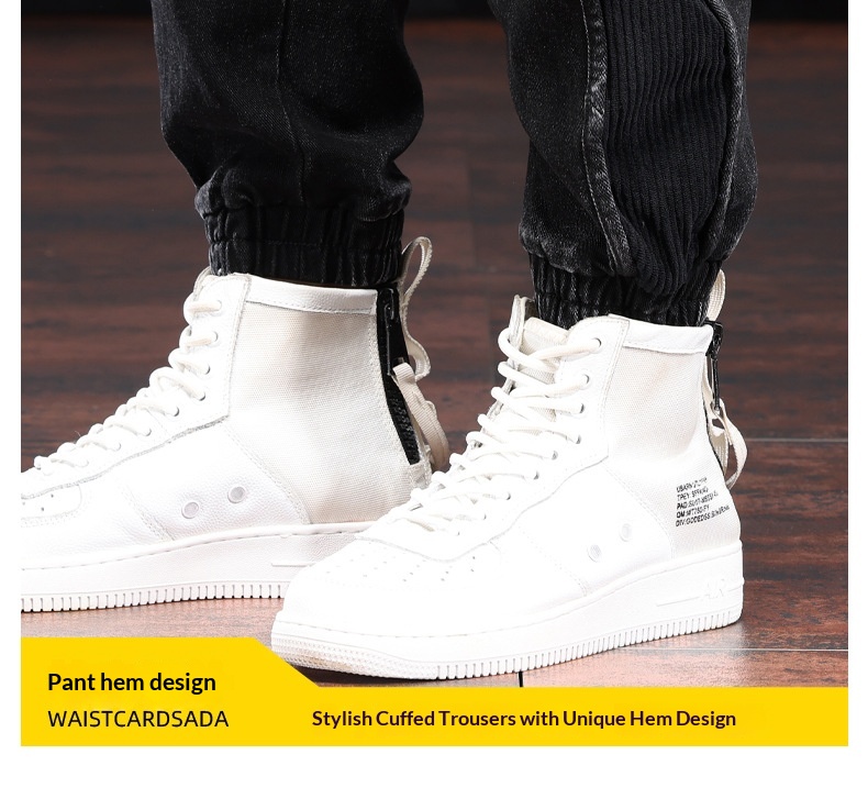 Men's Jeans Men's Slim Fit Patchwork Jogger Vintage Workwear_voghion.com