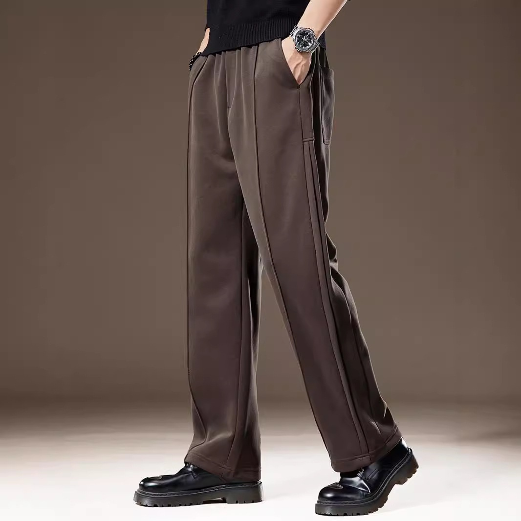Hochwertige amerikanische Retro-Jogginghose für Herren mit geradem Bein, neuer Herbststil, locker geschnitten, sportlich, fließend, weites Bein, schlicht_voghion.com