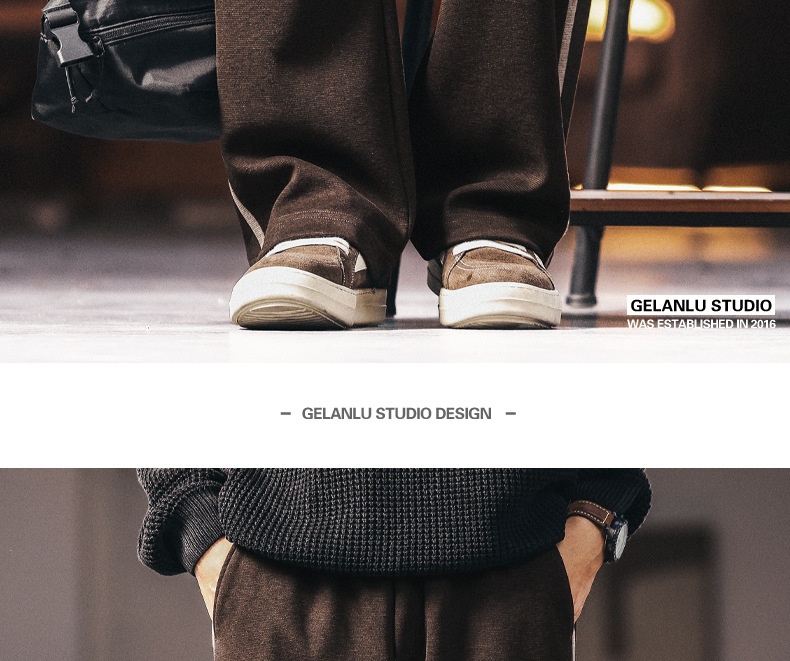 Herren Freizeithose Im Retro Stil Gerade Geschnitten Bequem_voghion.com
