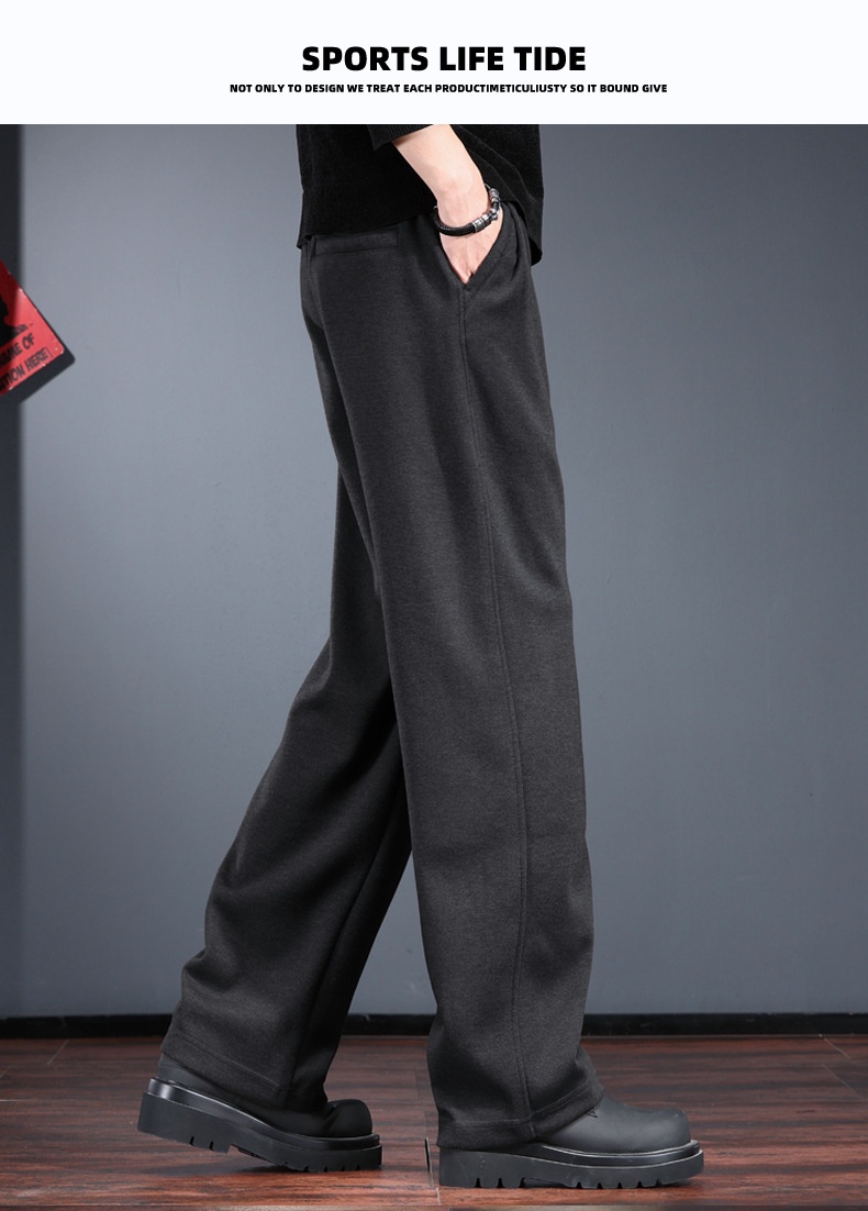 Men's Heavyweight Casual Pants Fleece Lined Thickened Trousers_voghion.com