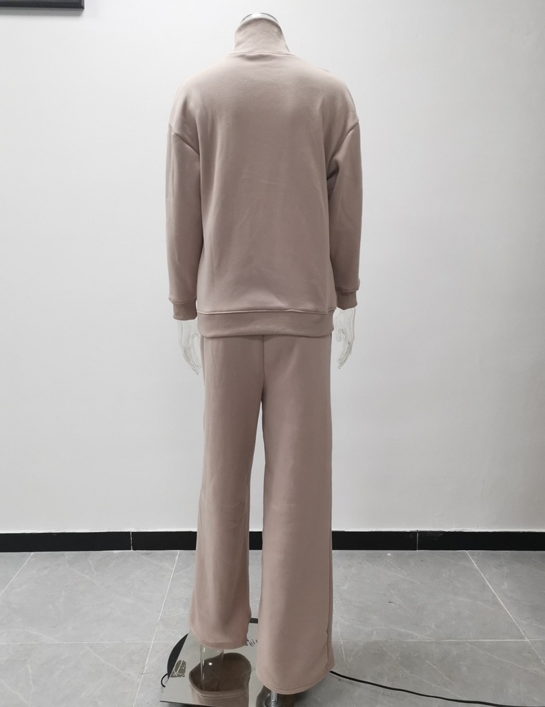 Damen Strick Sport Set Europäischer Stil Modisches Freizeitset_voghion.com