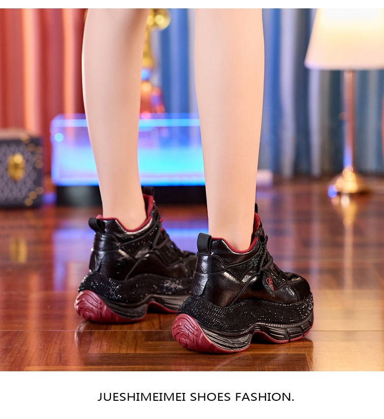 Sneakers dad con strass da donna con suola alta_voghion.com