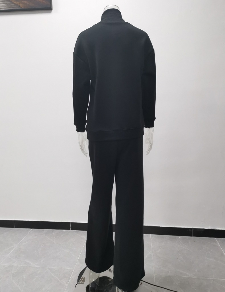 Damen Strick Sport Set Europäischer Stil Modisches Freizeitset_voghion.com