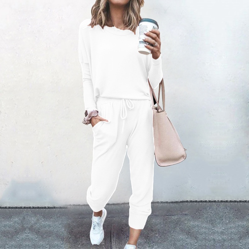 2025 In Stock Autumn Winter New Cross-Border European And American Women's Fashion Loose Solid Color Long Sleeve_voghion.com
