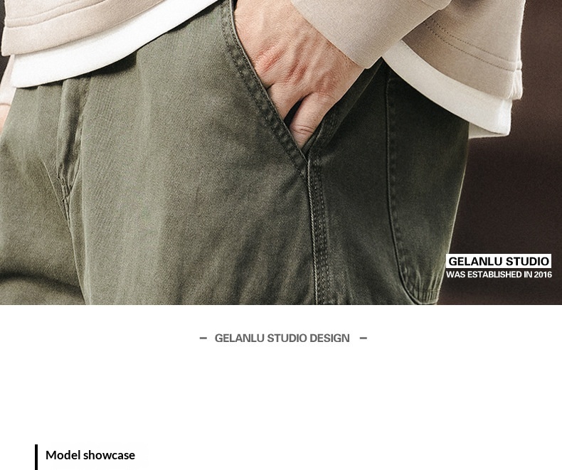 Pantaloni cargo uomo retro ampio dritto gamba larga cotone_voghion.com