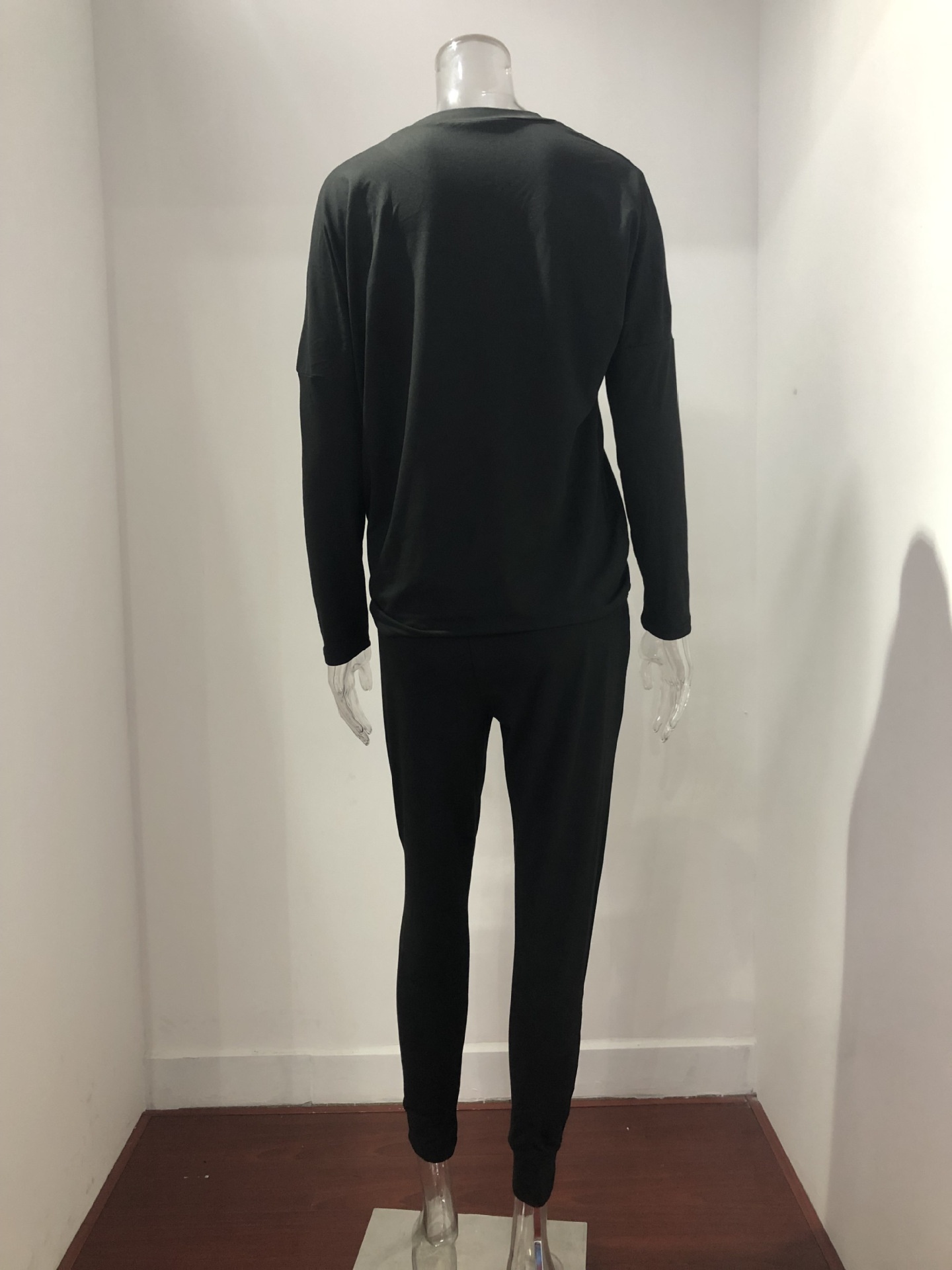 Women's Active Set Long Sleeve Solid Colour Casual Sportswear_voghion.com