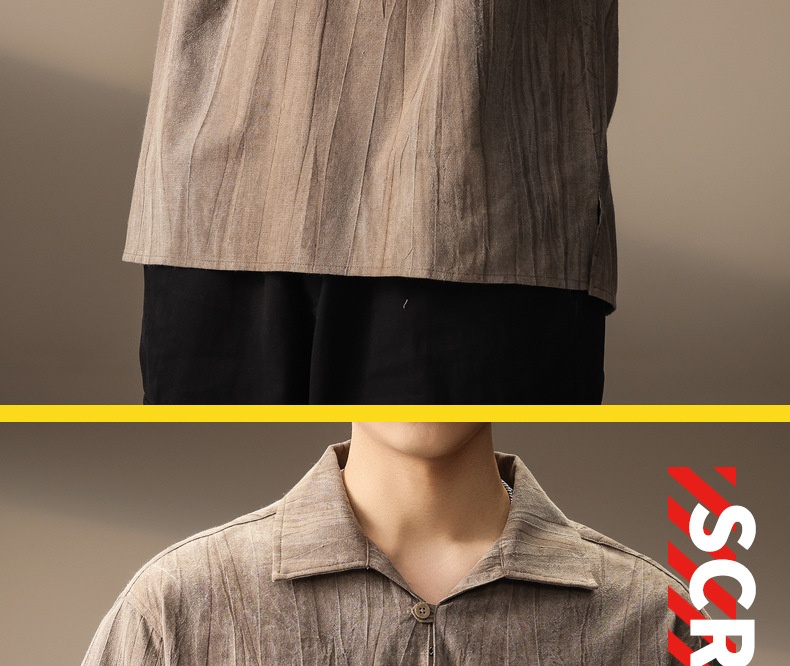 Polo de hombre en algodón y lino transpirable estilo retro_voghion.com
