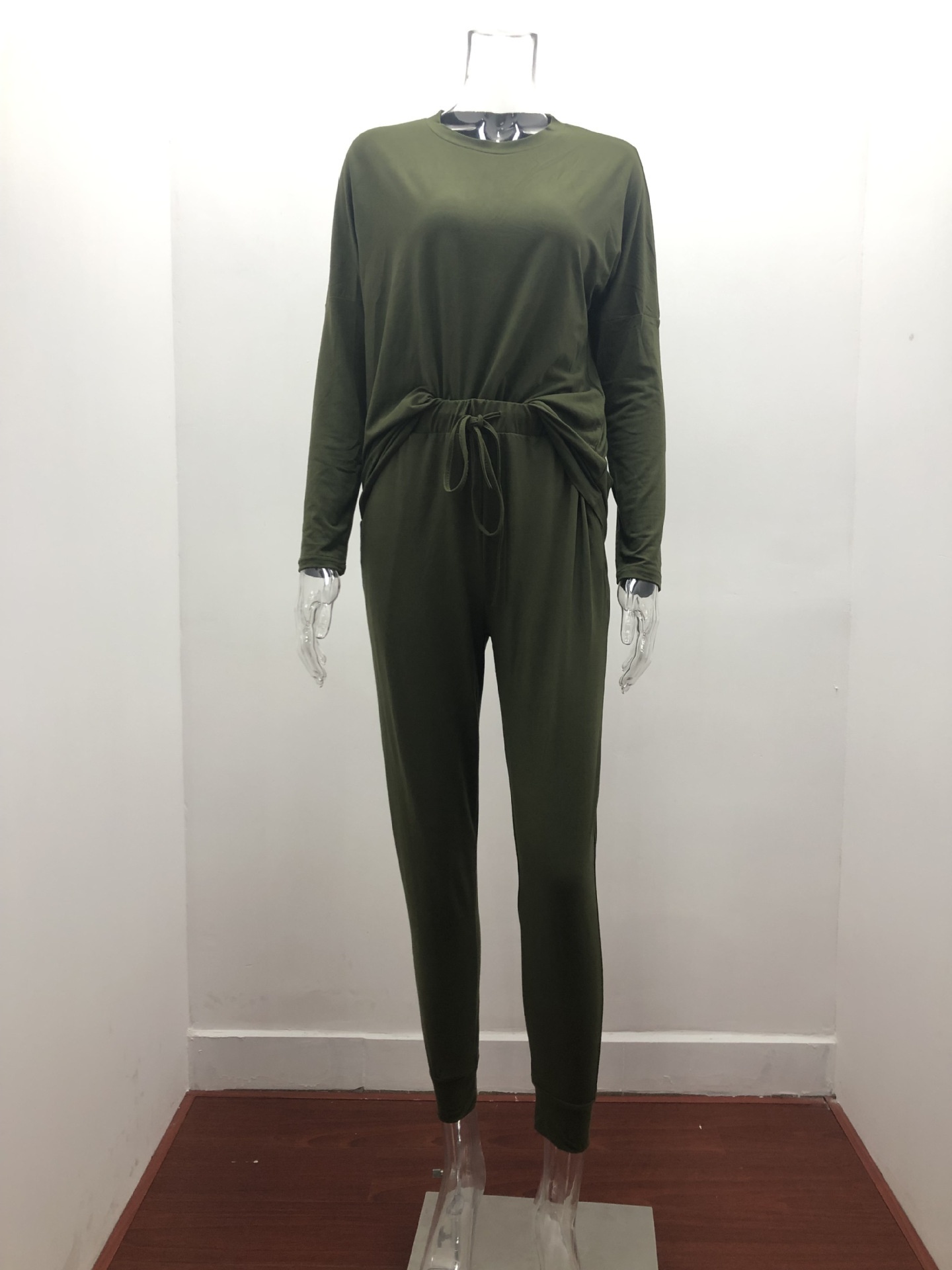 Women's Active Set Long Sleeve Solid Colour Casual Sportswear_voghion.com
