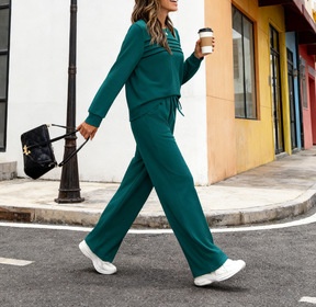Europäisches und amerikanisches Damen-Herbst-Winter-Freizeit-Set mit langen Ärmeln und Hose_voghion.com