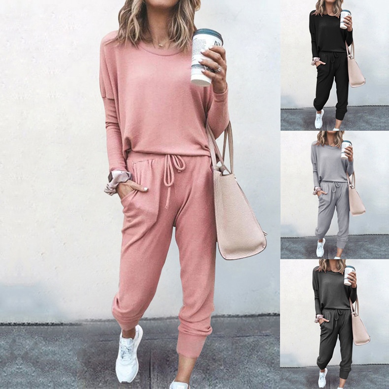 2025 In Stock Autumn Winter New Cross-Border European And American Women's Fashion Loose Solid Color Long Sleeve_voghion.com