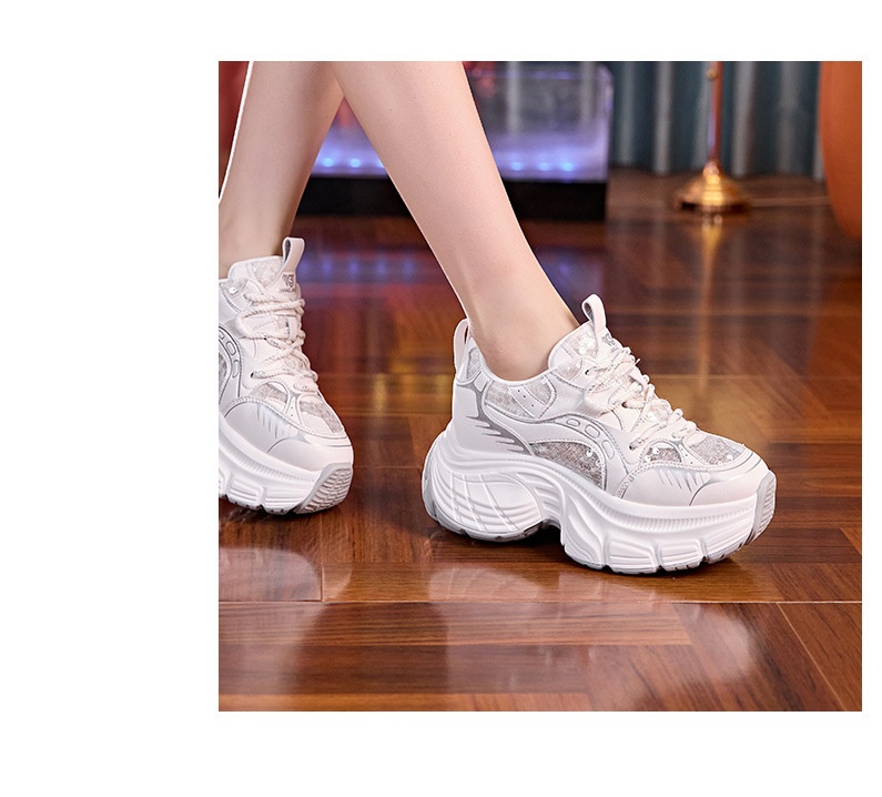 Breathable Mesh Dad Trainers Thick Sole Height Increasing Shoes_voghion.com
